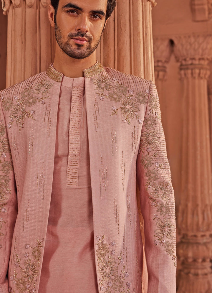 Lilac Applique Jacket Set Contrast By Parth - Fabilicious Fashion