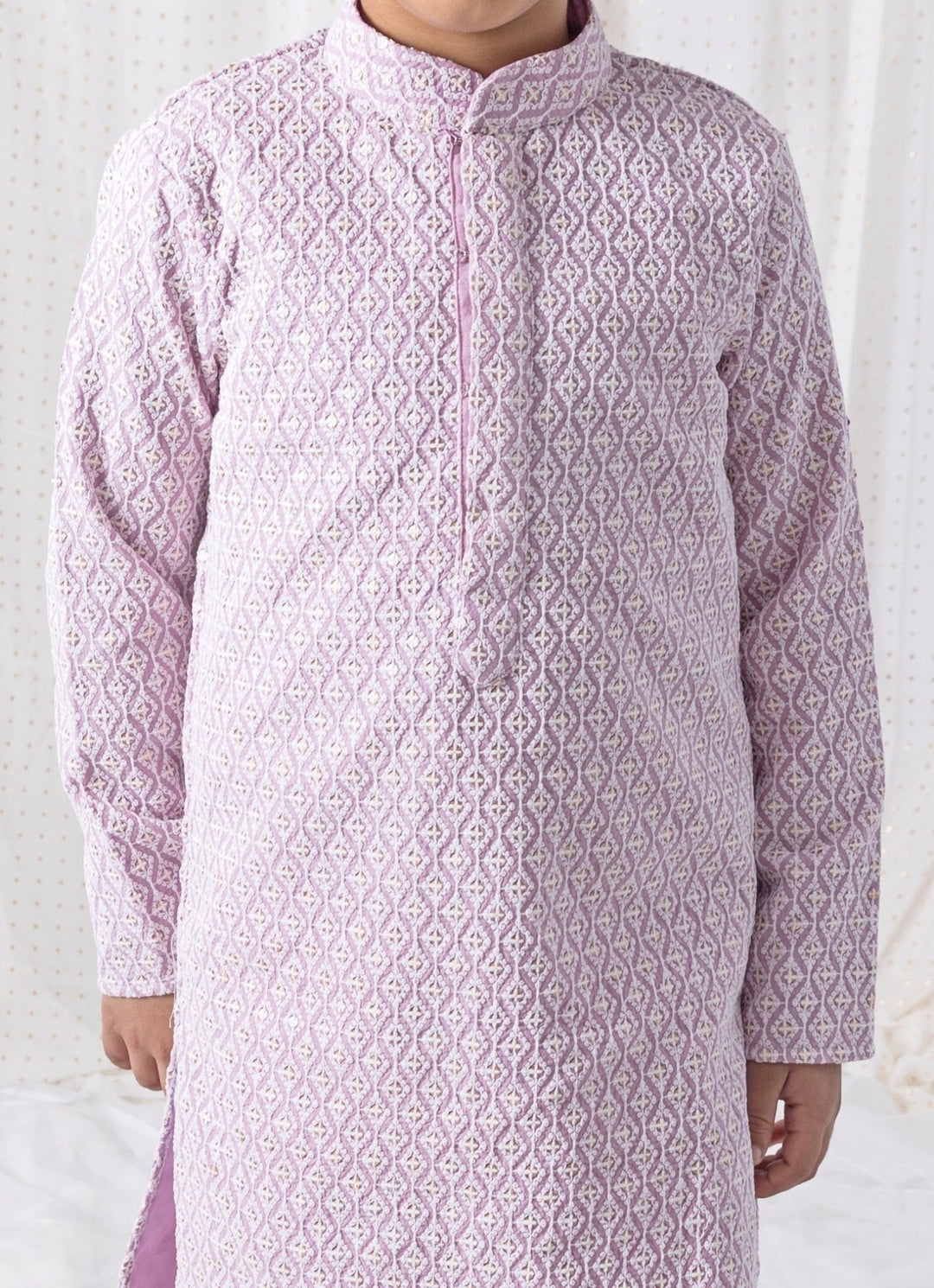 Lilac Cotton Kurta Set Chotibuti - Fabilicious Fashion
