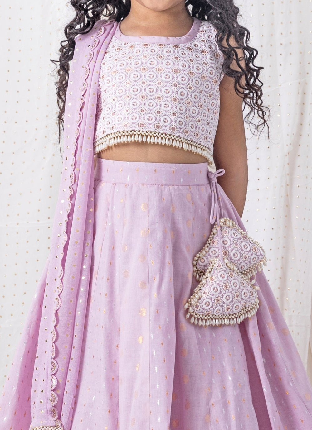 Chotibuti Lilac Cotton Lehenga SetFabilicious Fashion