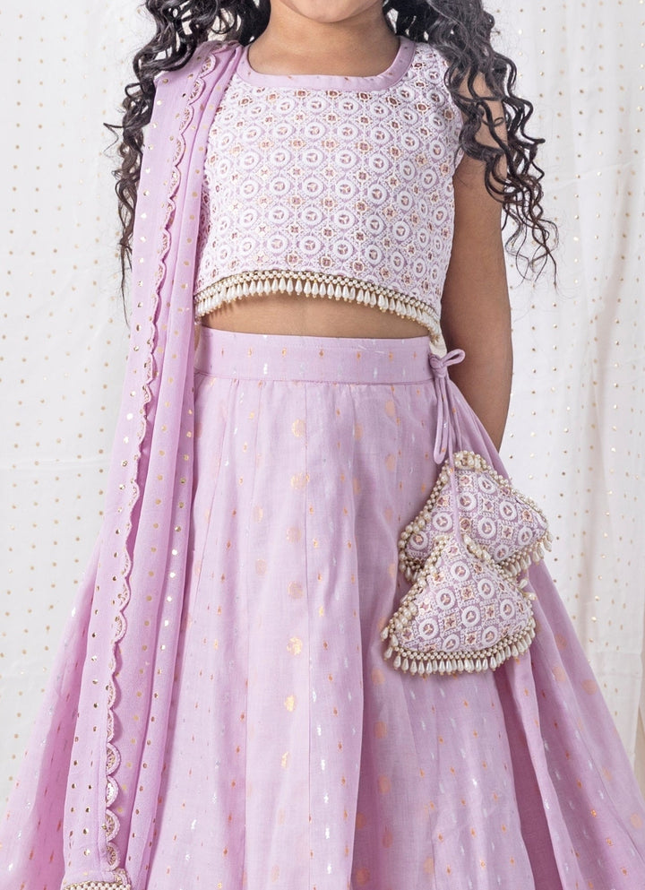 Chotibuti Lilac Cotton Lehenga SetFabilicious Fashion