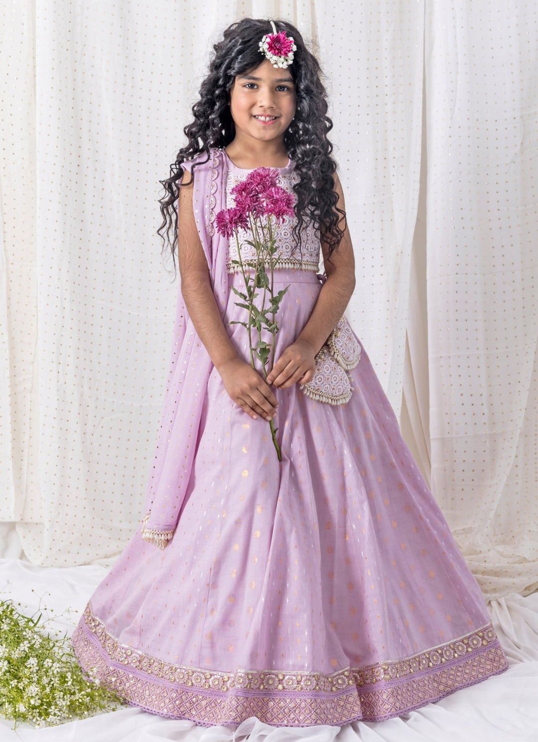 Chotibuti Lilac Cotton Lehenga SetFabilicious Fashion