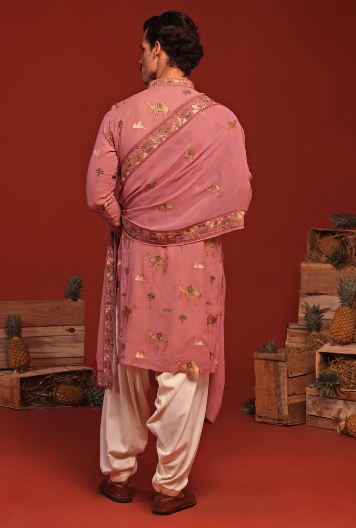 Lilac Embroidered Kurta Patiala Pant Set Kalpraag - Fabilicious Fashion
