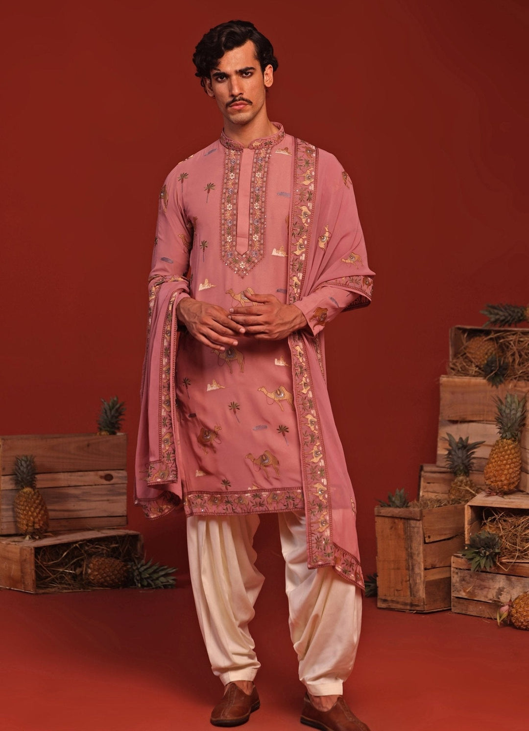 Lilac Embroidered Kurta Patiala Pant Set Kalpraag - Fabilicious Fashion