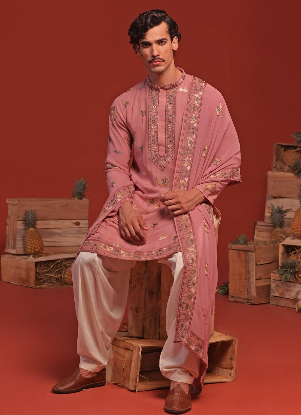 Lilac Embroidered Kurta Patiala Pant Set Kalpraag - Fabilicious Fashion