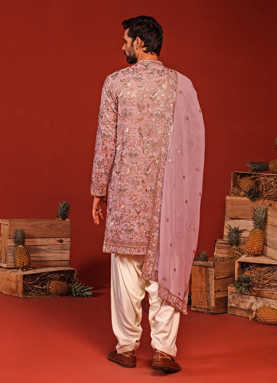 Lilac Embroidered Kurta Patiala Pant Set Kalpraag - Fabilicious Fashion
