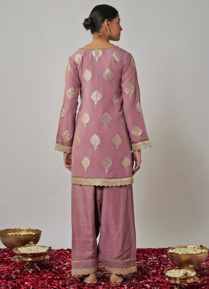 Lilac Embroidered Kurta Salwar Set Renee Label - Fabilicious Fashion