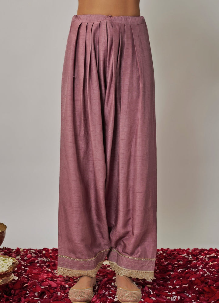 Lilac Embroidered Kurta Salwar Set Renee Label - Fabilicious Fashion