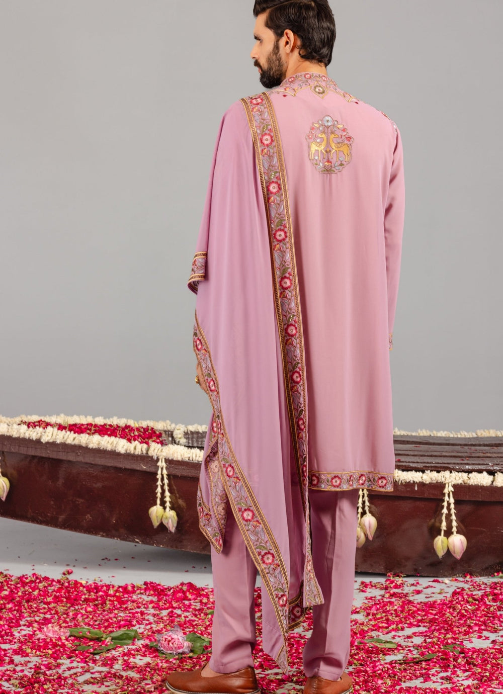 Lilac Georgette Kurta Pant Set Kalpraag - Fabilicious Fashion