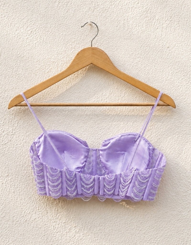 Lilac Georgette Sharara With Pearl Blouse Anisha Shetty - Fabilicious Fashion