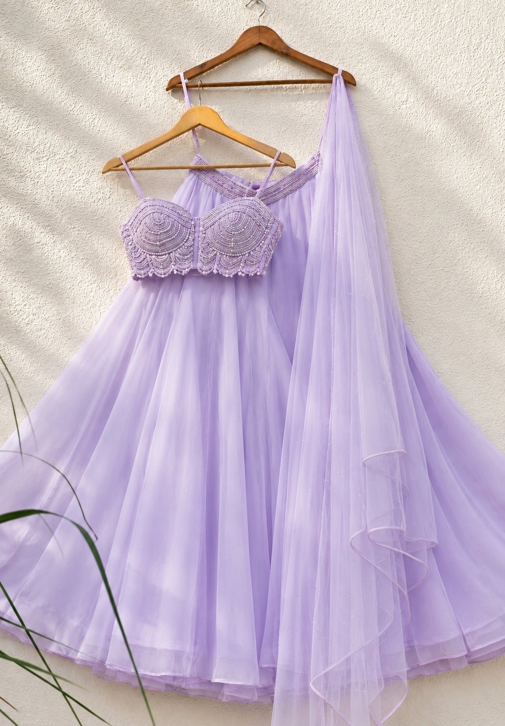 Lilac Georgette Sharara With Pearl Blouse Anisha Shetty - Fabilicious Fashion