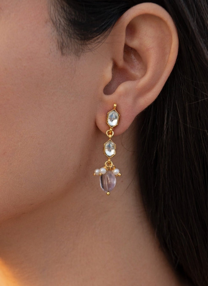 Do Taara Lilac Kundan EarringsFabilicious Fashion