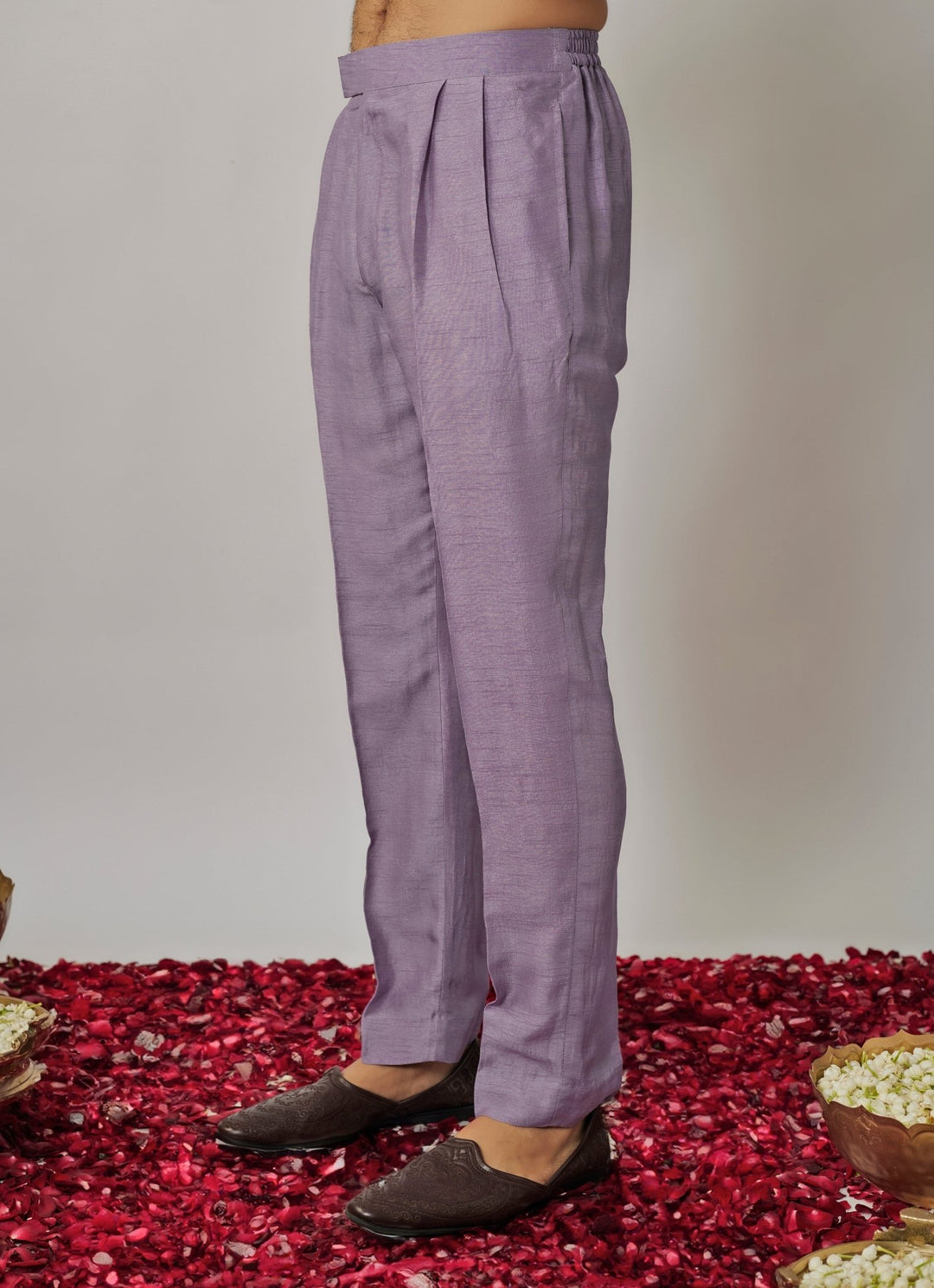 Lilac Kurta Pants with Embroidered Bandi Jacket Set Renee Label - Men - Fabilicious Fashion