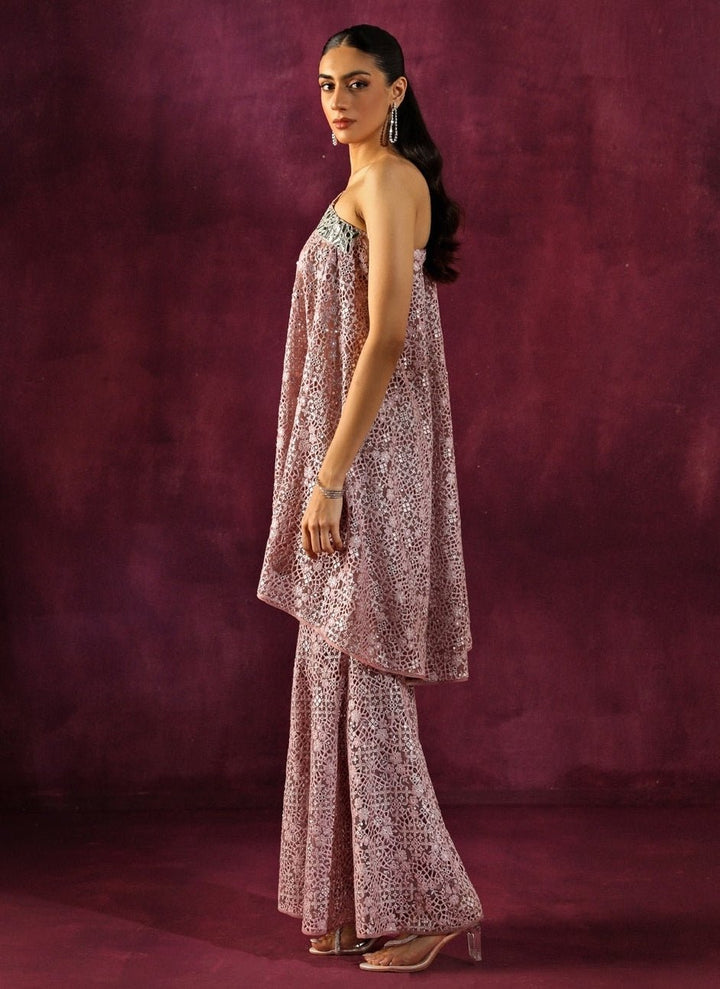 Twenty Nine Lilac Lace Mirrorwork Top And Palazzo SetFabilicious Fashion