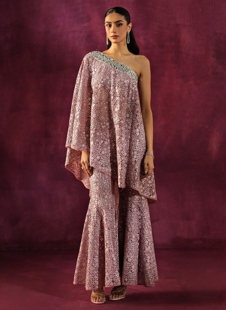 Twenty Nine Lilac Lace Mirrorwork Top And Palazzo SetFabilicious Fashion