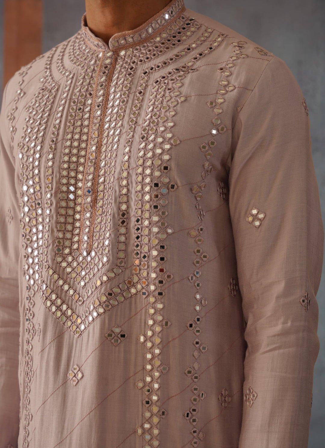 Lilac Mirror Embroidered Kurta Set Kalpraag - Fabilicious Fashion