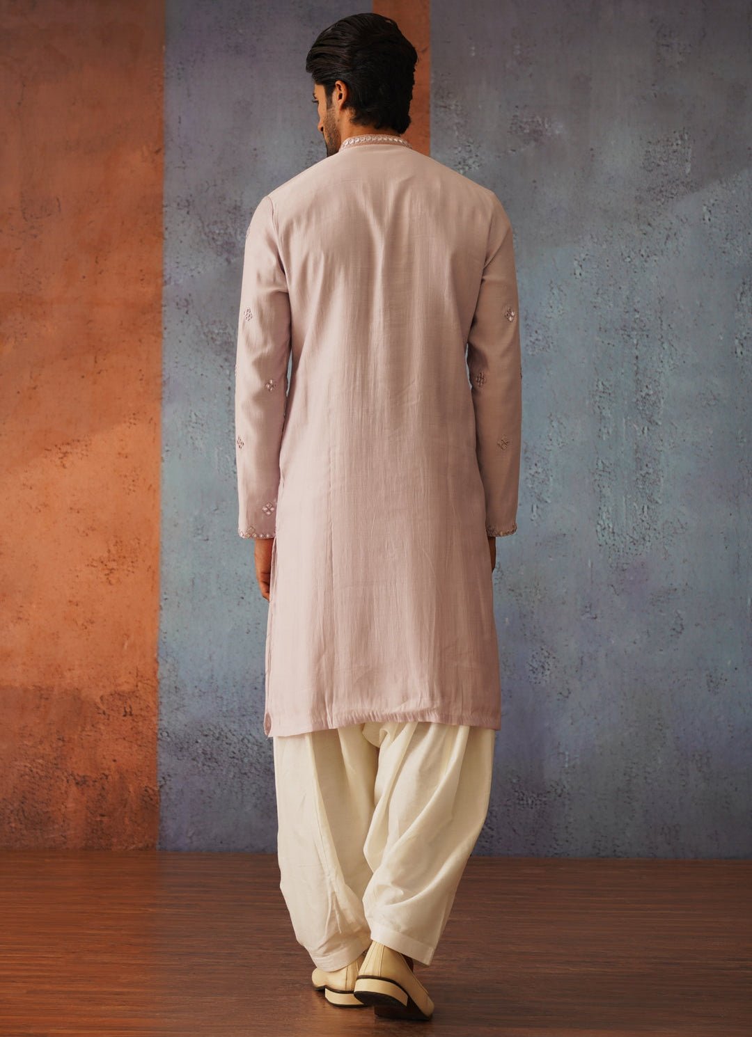 Lilac Mirror Embroidered Kurta Set Kalpraag - Fabilicious Fashion