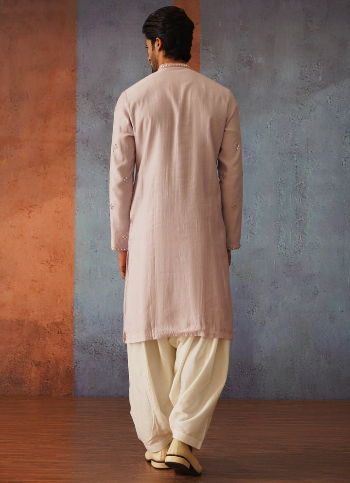 Lilac Mirror Embroidered Kurta Set Kalpraag - Fabilicious Fashion