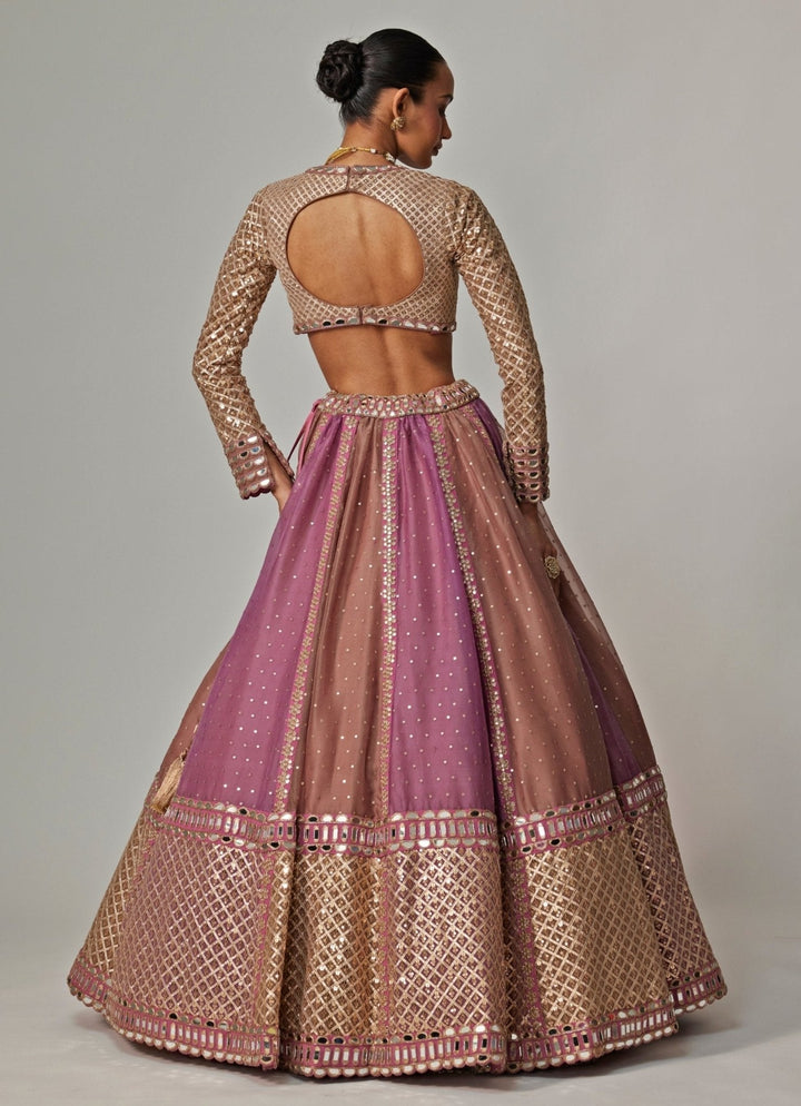 Lilac Multicolour Sequins Embroidered Lehenga Set Vvani by Vani Vats - Fabilicious Fashion