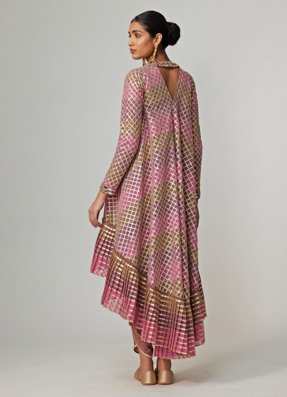 Lilac Multicolour Sequins Georgette Dhoti Kurta Set Vvani by Vani Vats - Fabilicious Fashion