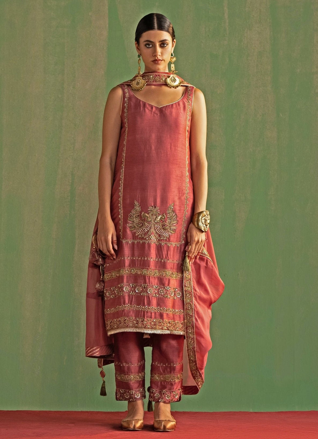 Lilac Pink Embroidered Kurta Pant Set Studio Bagechaa - Fabilicious Fashion