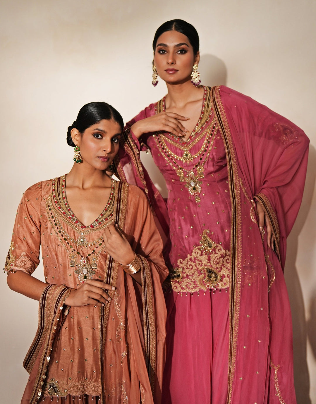 Lilac Pink Embroidered Organza Kurta Sharara Set Isha Gupta Tayal - Fabilicious Fashion