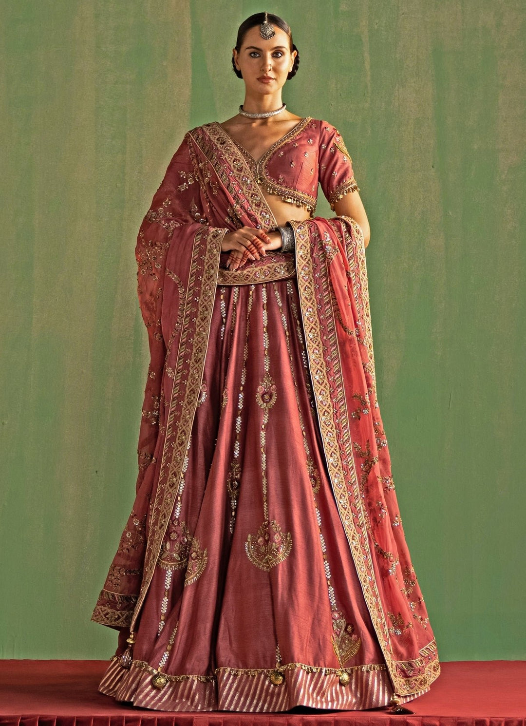 Lilac Pink Embroidered Silk Lehenga Set Studio Bagechaa - Fabilicious Fashion