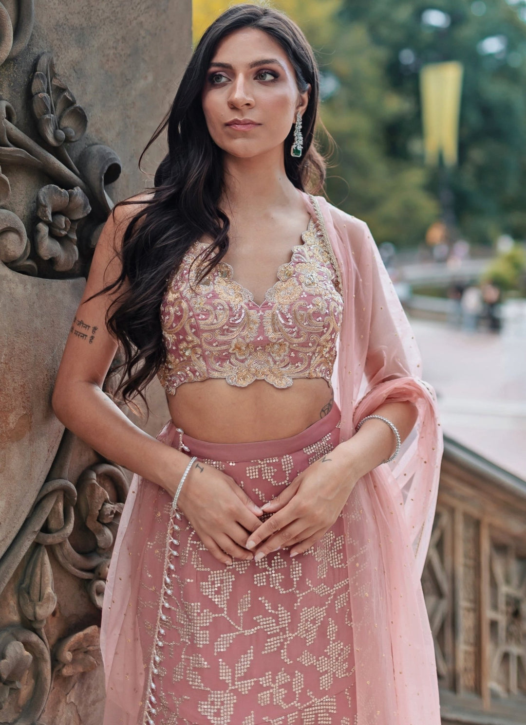 Lilac Pink Georgette Lehenga Chamee and Palak - Fabilicious Fashion