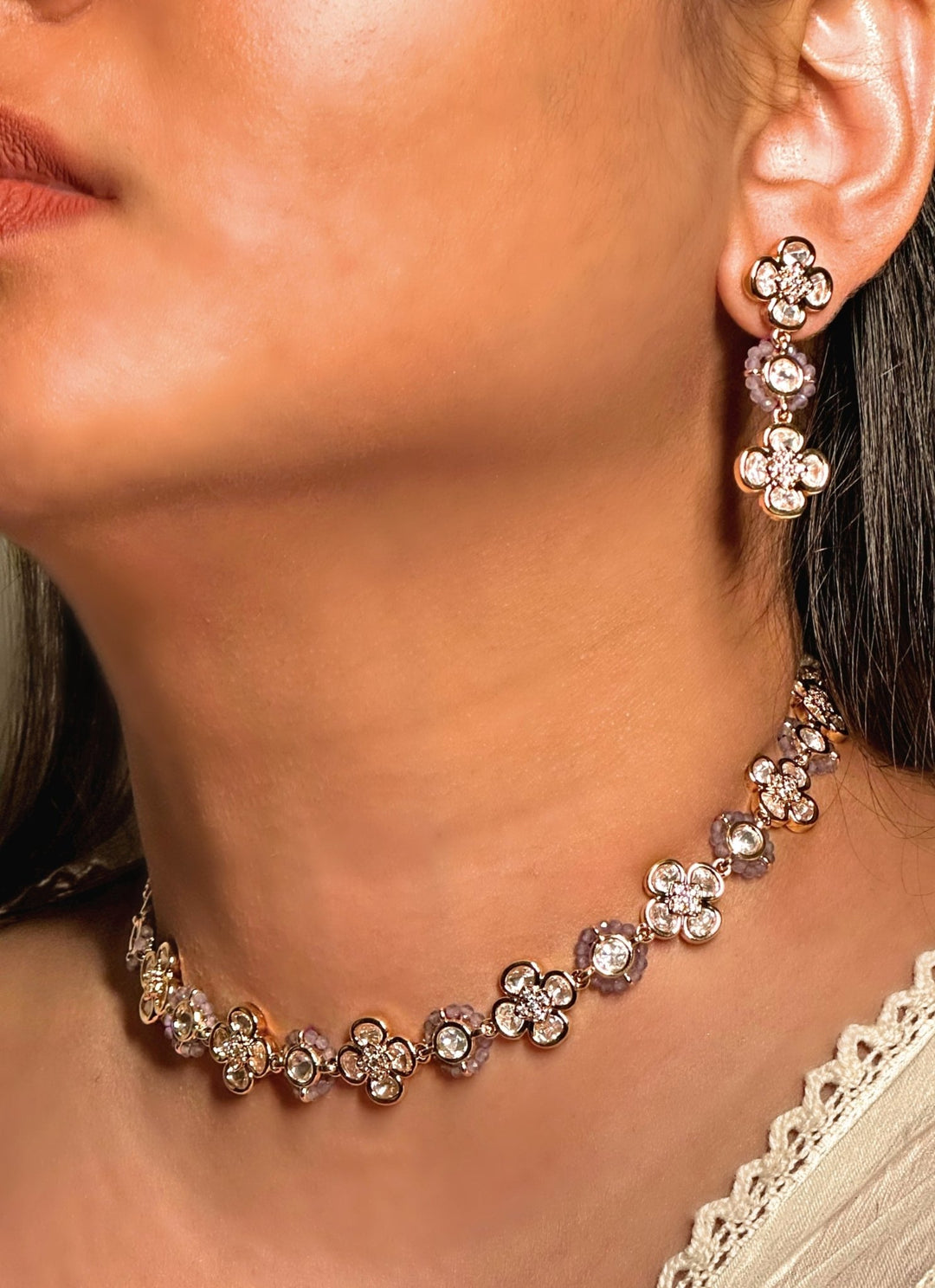 Naymee Lilac Polki Choker SetFabilicious Fashion