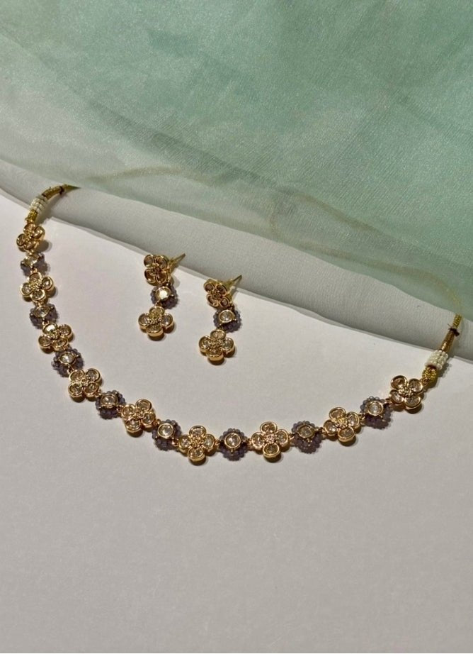 Naymee Lilac Polki Choker SetFabilicious Fashion