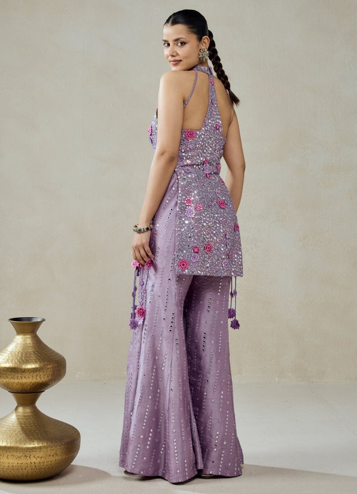Nitika Gujral Lilac Silk Kurta Sharara SetFabilicious Fashion
