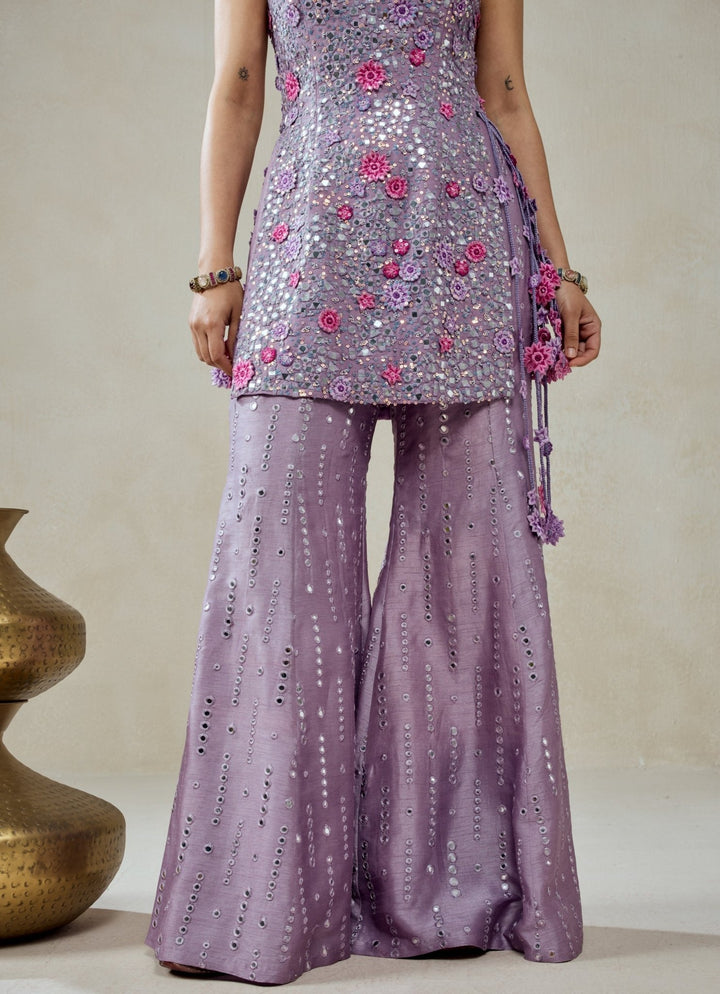 Nitika Gujral Lilac Silk Kurta Sharara SetFabilicious Fashion
