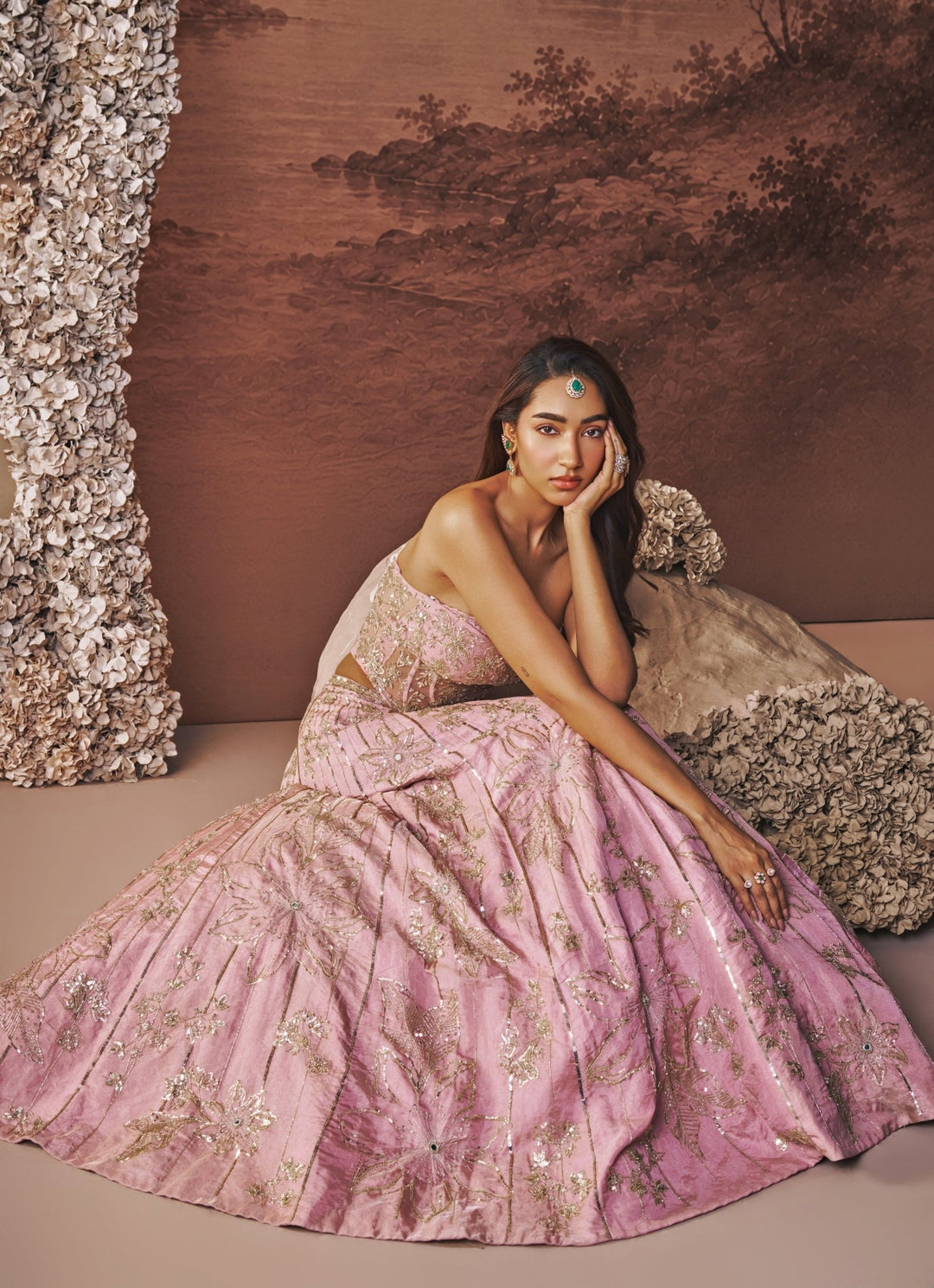 Parul Gandhi Lilac Tissue Corset LehengaFabilicious Fashion