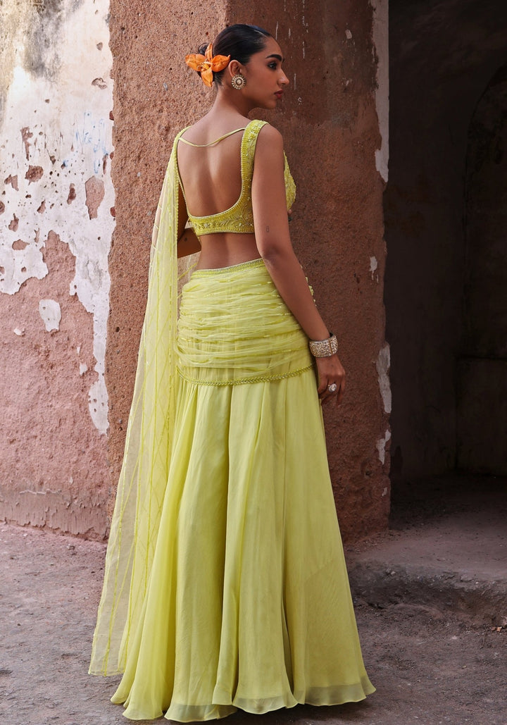 Lime Green Skirt set Seema Thukral - Fabilicious Fashion