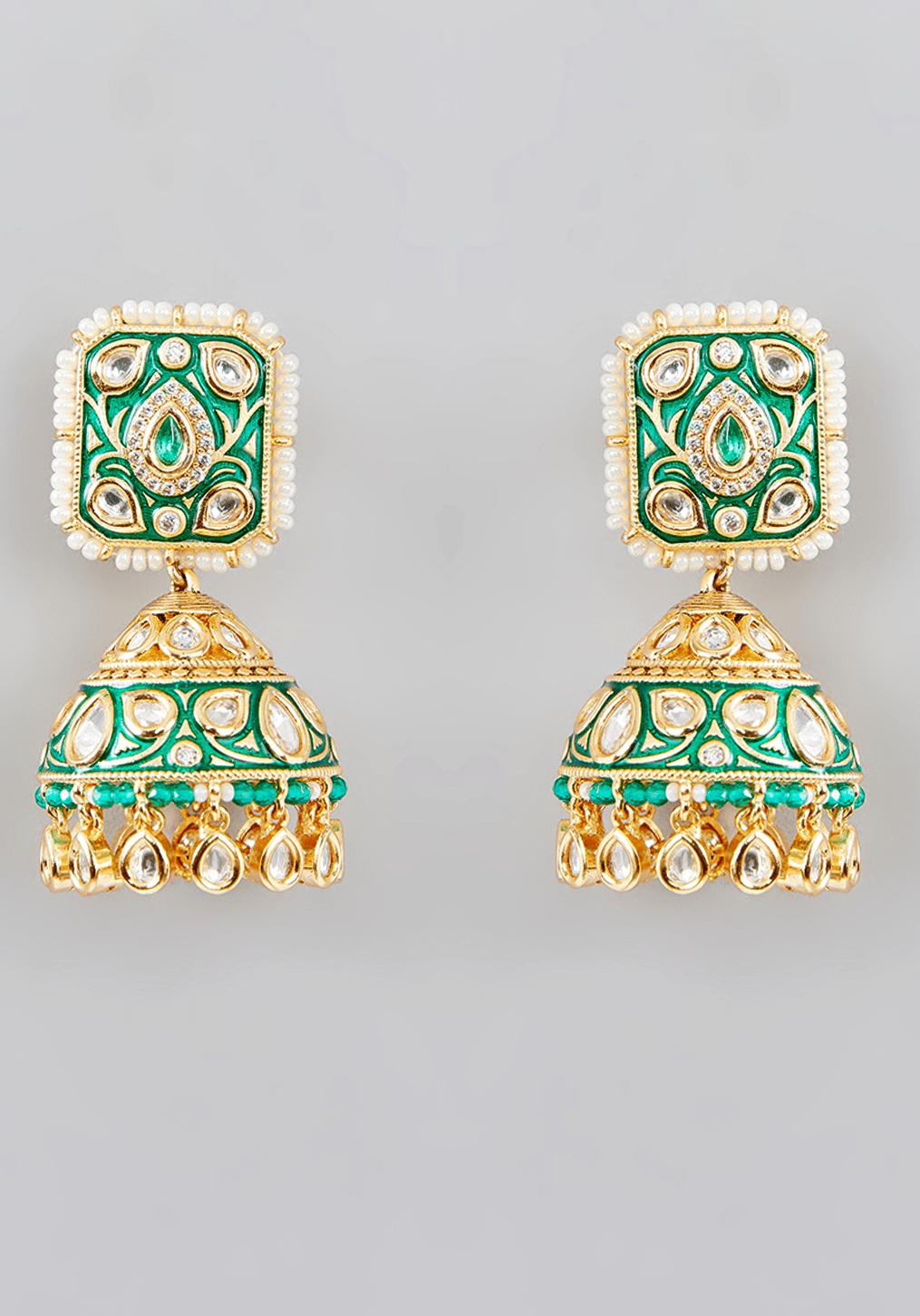 Long Kundan And Pearl Pendant Necklace Set Zevar by Geeta - Fabilicious Fashion