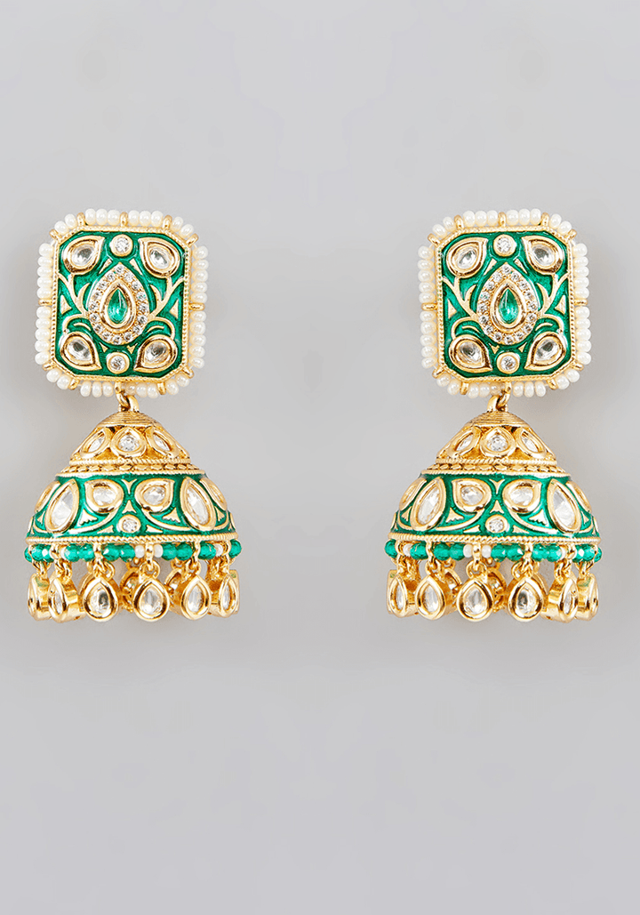 Long Kundan And Pearl Pendant Necklace Set Zevar by Geeta - Fabilicious Fashion