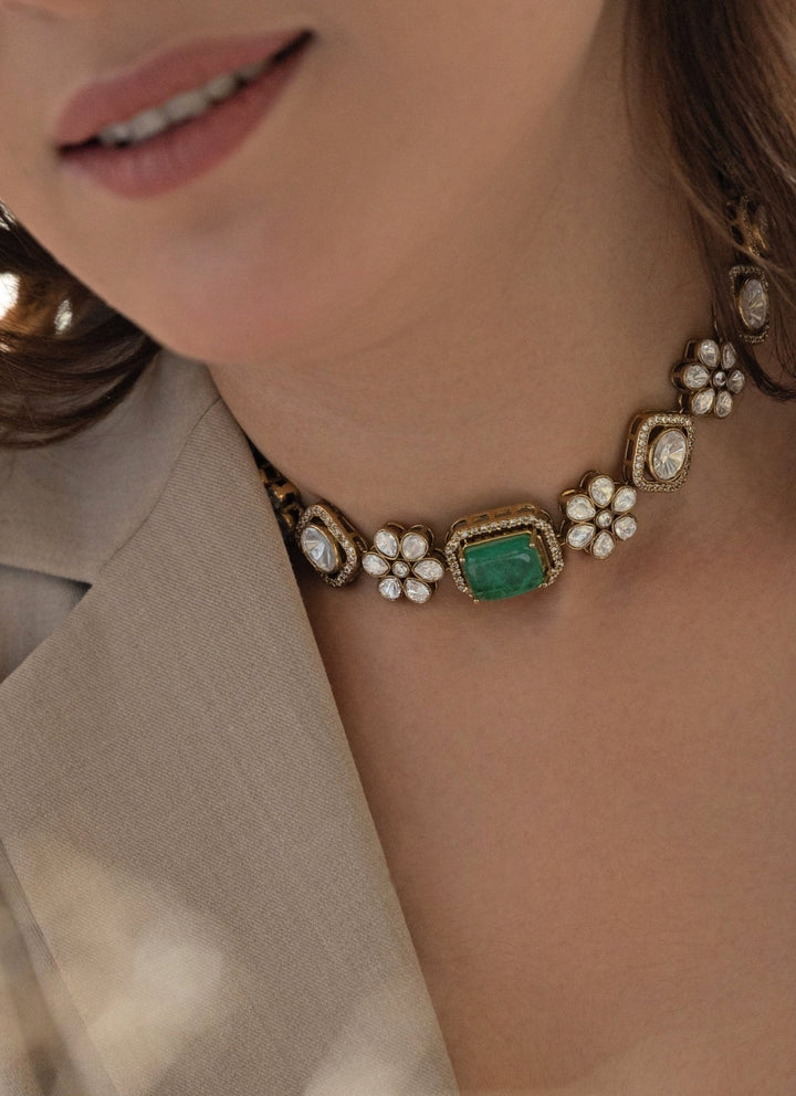 Do Taara Lush Green Polki Choker NecklaceFabilicious Fashion