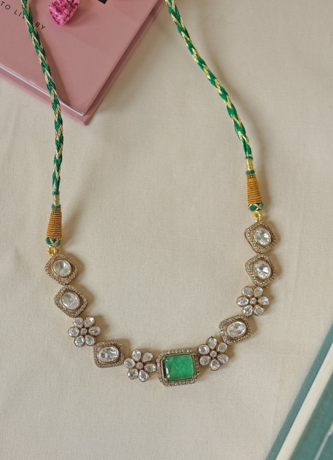 Do Taara Lush Green Polki Choker NecklaceFabilicious Fashion