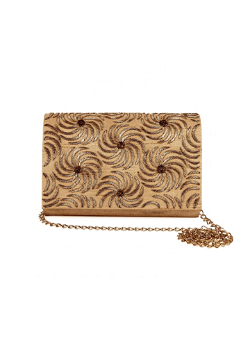 Lustre Gold Clutch The Purple Sack - Fabilicious Fashion