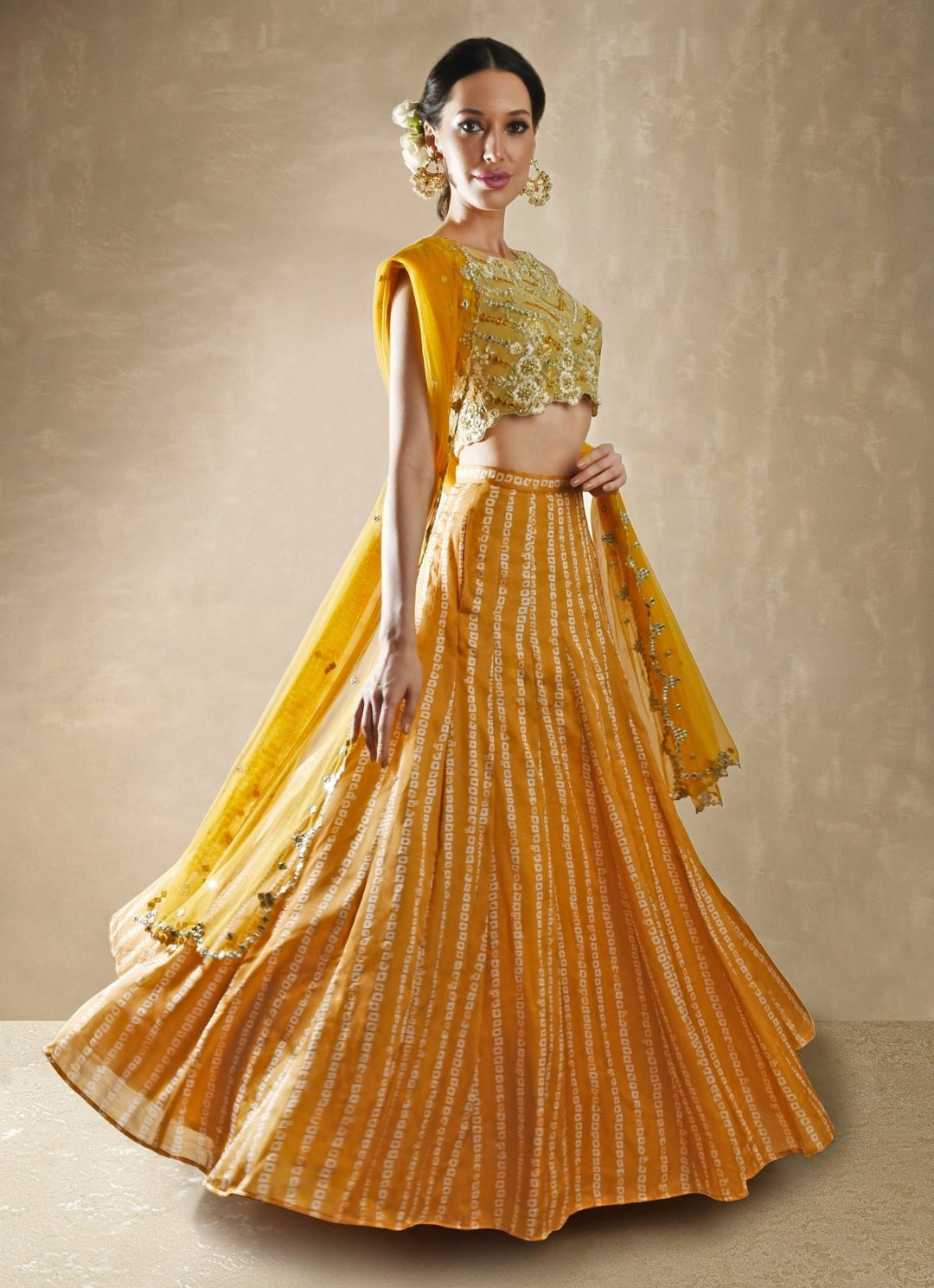 Marigold Bandhani Lehenga Renee Label - Fabilicious Fashion