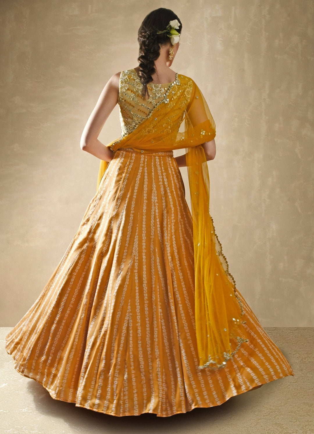 Marigold Bandhani Lehenga Renee Label - Fabilicious Fashion