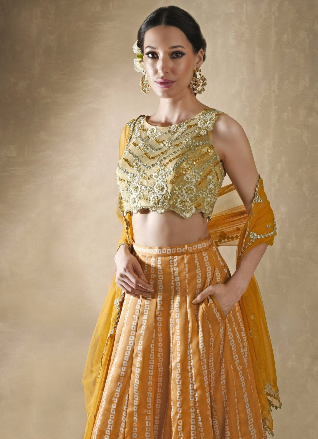 Marigold Bandhani Lehenga Renee Label - Fabilicious Fashion