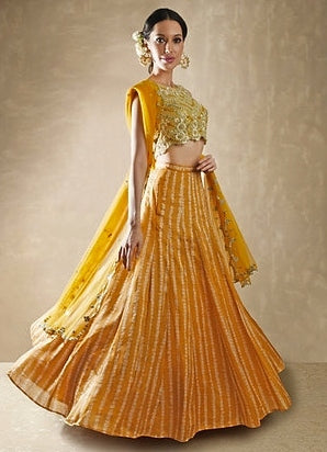 Marigold Bandhani Lehenga