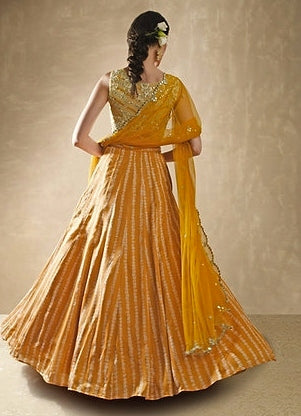 Marigold Bandhani Lehenga