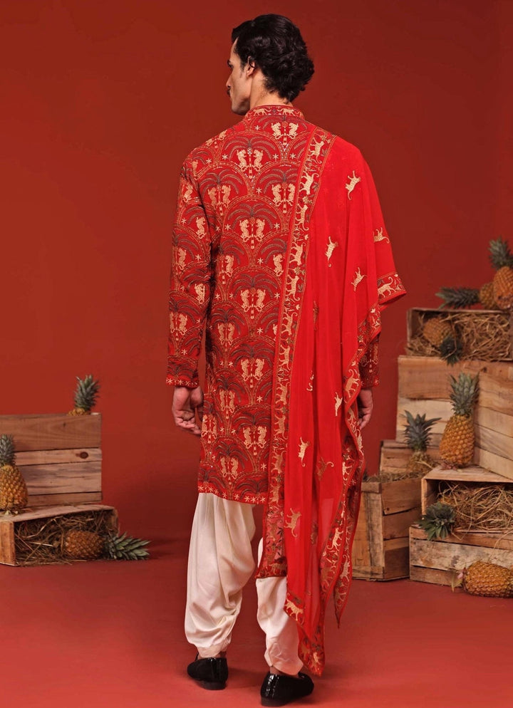 Maroon Embroidered Kurta Patiala Pant Set Kalpraag - Fabilicious Fashion