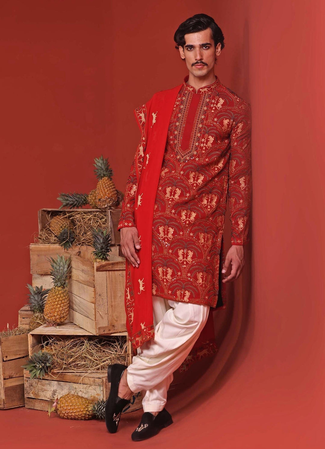 Maroon Embroidered Kurta Patiala Pant Set Kalpraag - Fabilicious Fashion