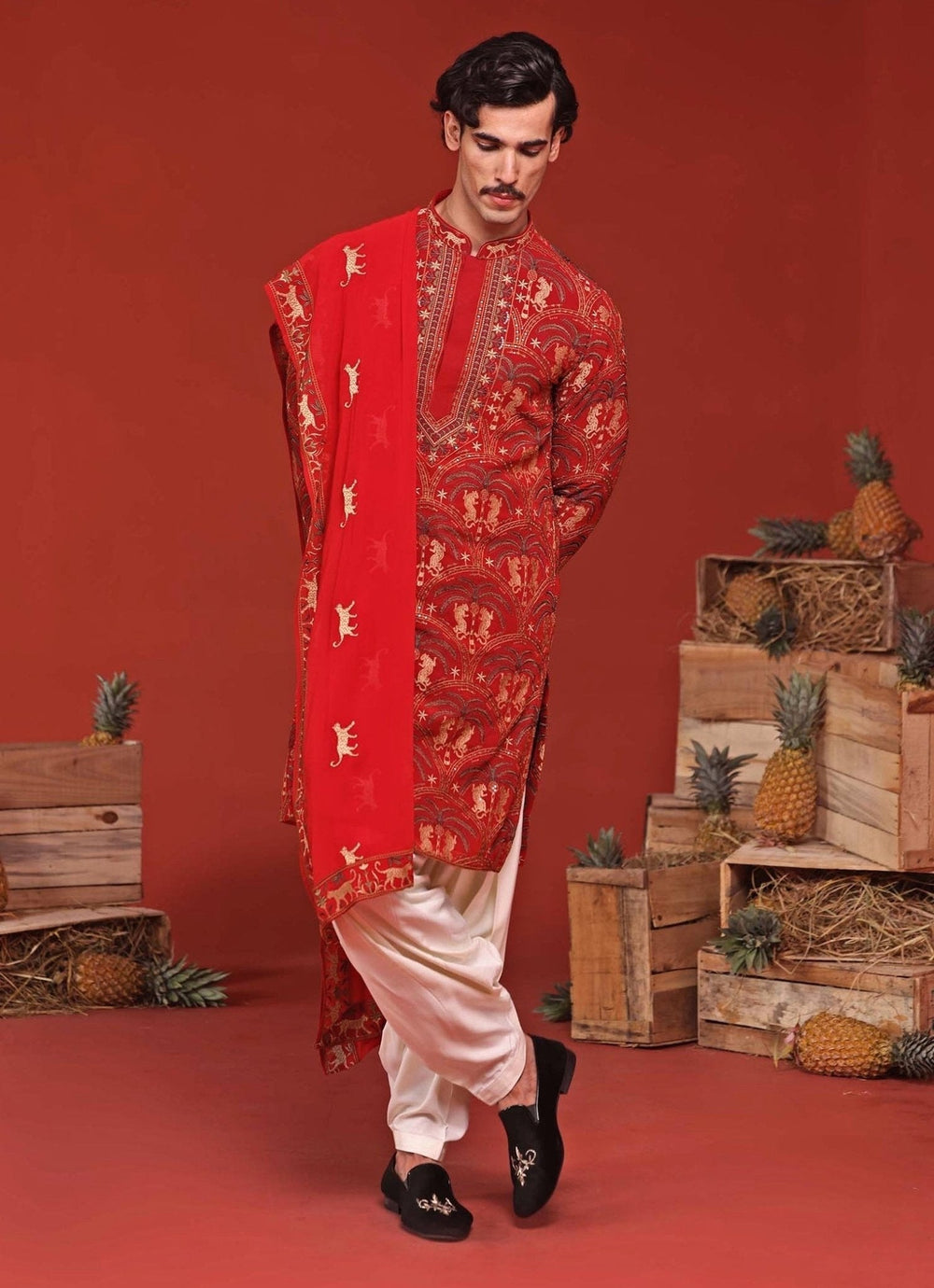 Maroon Embroidered Kurta Patiala Pant Set Kalpraag - Fabilicious Fashion