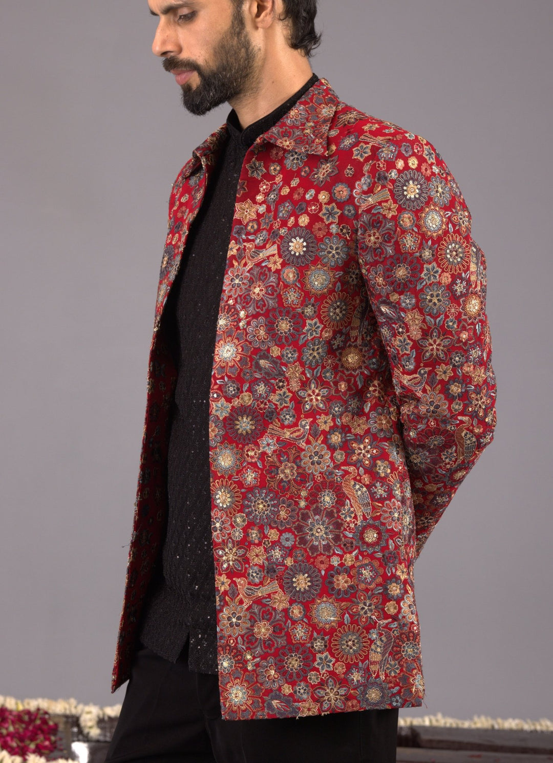 Maroon Embroidered Silk Jodhpuri Set Kalpraag - Fabilicious Fashion