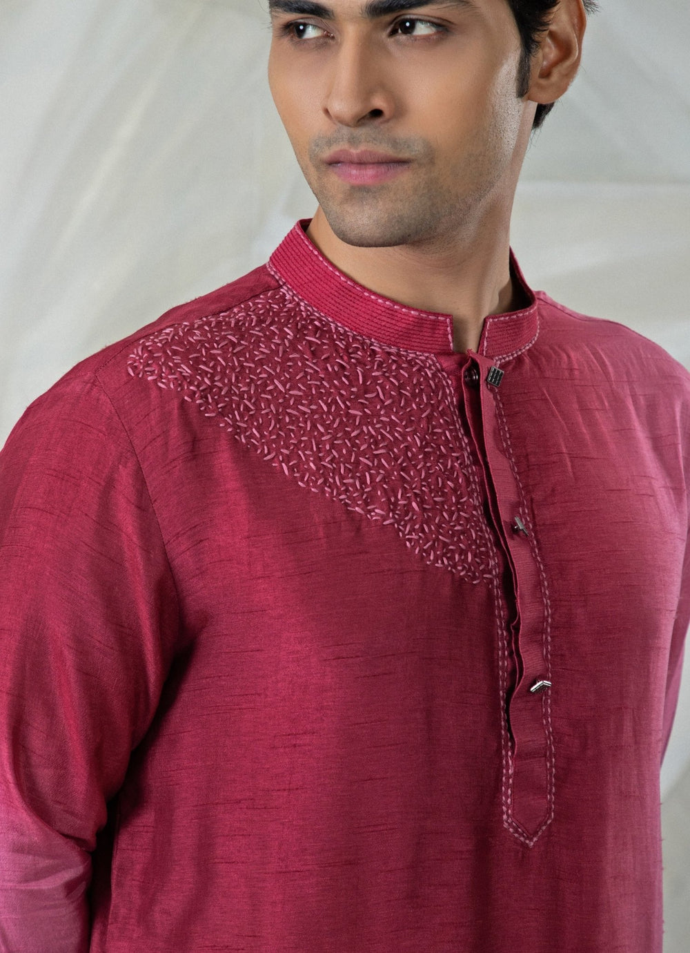 Maroon Ombre Embroidered Kurta Pant Set Smriti - Fabilicious Fashion
