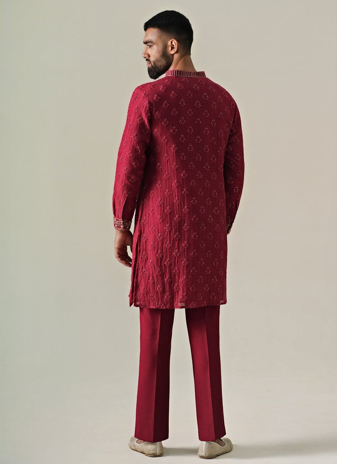 Darzi House Maroon Red Cotton Chanderi Kurta SetFabilicious Fashion