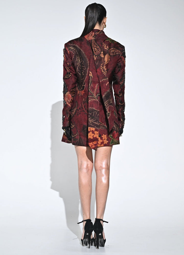 Juhi Bengani Maroon Red Organza Blazer DressFabilicious Fashion
